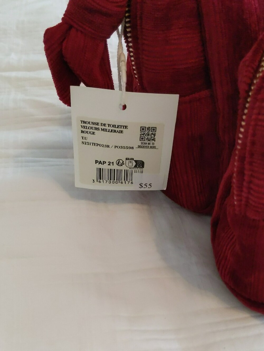 Sézane Velvet Vanity Bag Bundle (3) | Burgundy Cosmetic Travel Cases | NWT - Picture 5 of 5